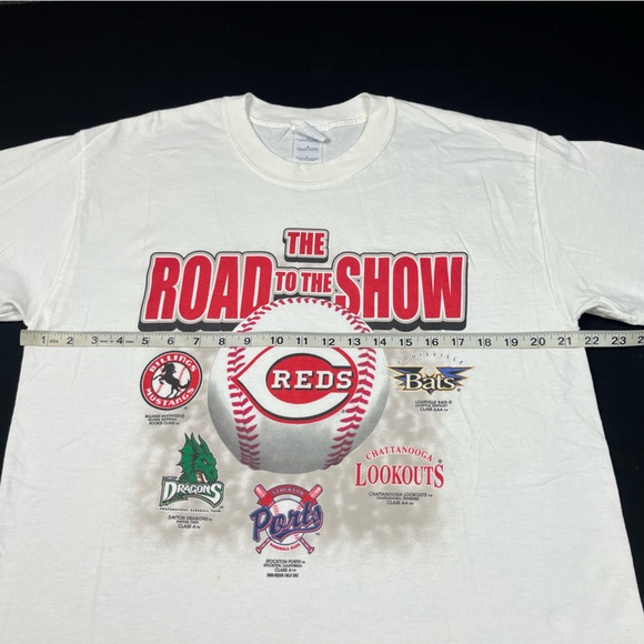 Vtg Cincinnati Reds Mens Road To Show T-Shirt Sz Large Y2k Minor League A8 - Picture 8 of 9